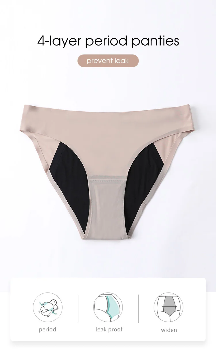 Period Panties Cheap Anti-microbial Waterproof Underwear For Seamless Reusable Briefs Absorptive Menstrual Panty